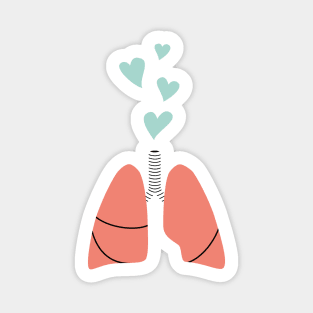 Coral lungs and mint hearts Sticker